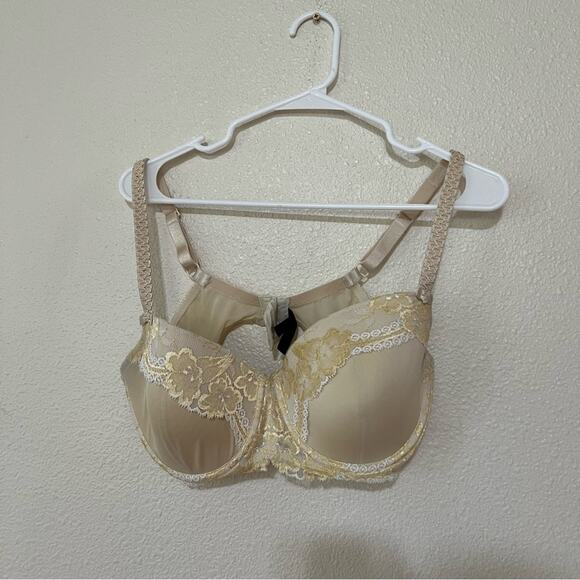 Soma beige gold lace underwire bra 36DD - Picture 1 of 6